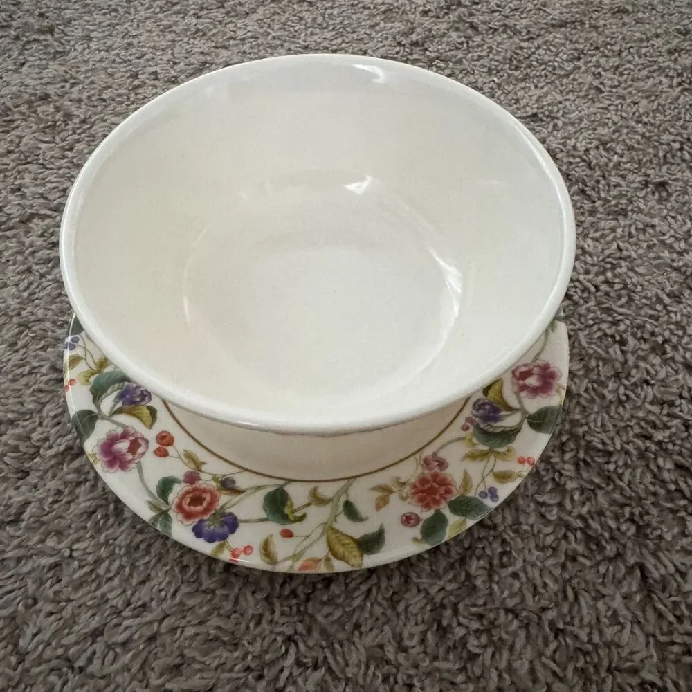 VTG ShunTa Melamine Floral Bowl Plate Saucer Set Minton Haddon Hall Style Cute